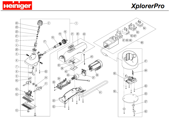 Heiniger Xplorer, Xplorer Pro - náhradné diely